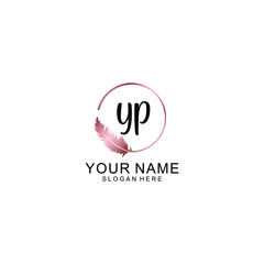 Letter YP Beautiful handwriting logo