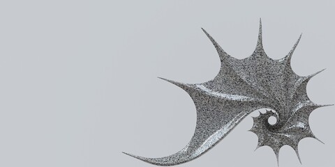 3D illustration. Golden ratio. Nautilus shell, Fibonacci symmetry, spiral structure growth.  - 418037242