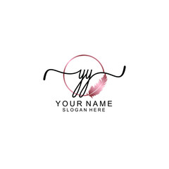 Letter YY Beautiful handwriting logo