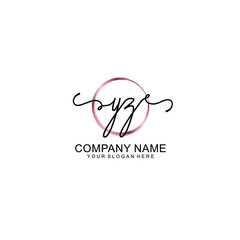 Letter YZ Beautiful handwriting logo