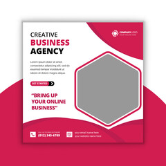 Creative business agency social media post and web banner template