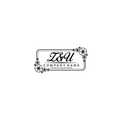 Letter ZU Beautiful handwriting logo