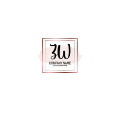 Fototapeta na wymiar Letter ZW Beautiful handwriting logo