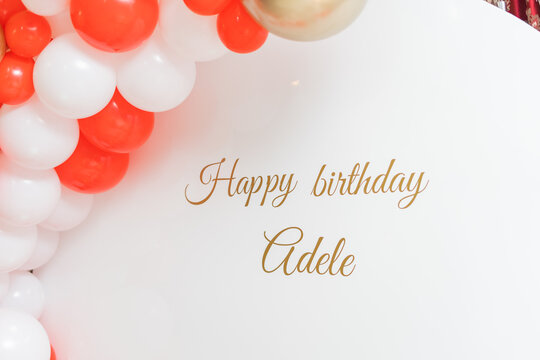 lettering happy birthday on a white background