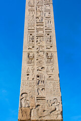 An Egyptian obelisk ( Flaminio Obelisk) of Ramesses II from Heliopolis with hieroglyphs in the...