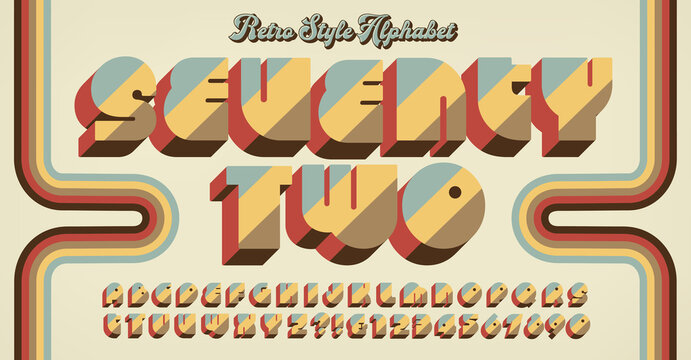 Seventy Two Is A Retro 1970s Style Alphabet Design With A Groovy Vibe.