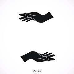Vector protecting hands icon
