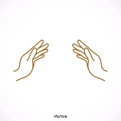 Supporting hands illustration - stock vector