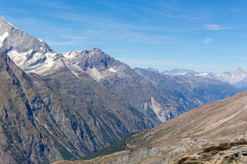 Fototapeta premium Majestic beautiful mountains view on Swiss Alps, beauty of fresh green nature, Switzerland