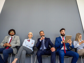 Portrait of business people group at office