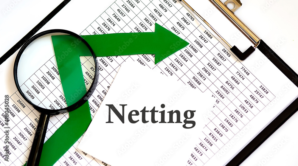 Poster white sticskers with text netting on chart