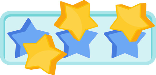 Rating stars. Feedback and evaluation, degree of satisfaction