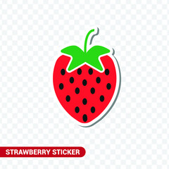 Vector image. Sticker of a strawberry.