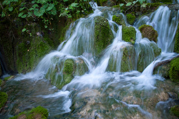Fototapeta na wymiar Beautiful Waterfall in Plitvice Lakes National Park, Croatia