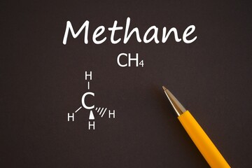 pen drawing the chemical formula of methane