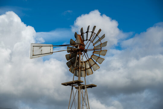 Close-up of an American-style windmill, Western Cape, South Africa