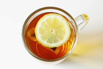 healthy cup of tea with lemon, natural vitamin c