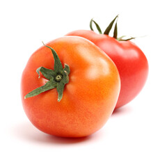 fresh tomatoes on white background 