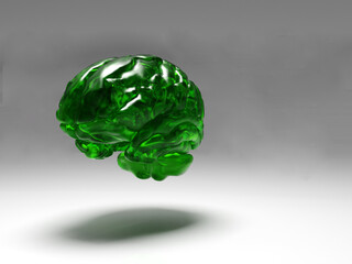 Artificial Intelligence. green glass brain image