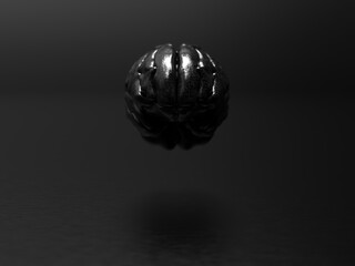 Artificial Intelligence. black metal brain image