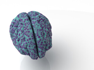 3d illustration of a sick brain on a light background