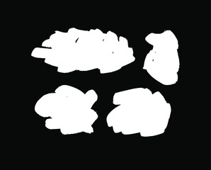 Paint drawing seamless pattern black and white smear. Hand drawn abstract illustration grunge elements. Vector abstract objects for design 