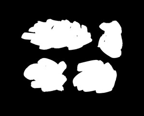 Paint drawing seamless pattern black and white smear. Hand drawn abstract illustration grunge elements. Vector abstract objects for design 