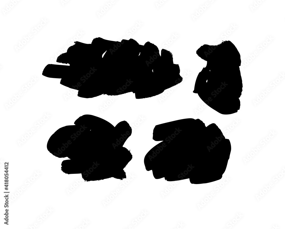 Aufkleber paint drawing seamless pattern black and white smear. hand drawn abstract illustration grunge elemen