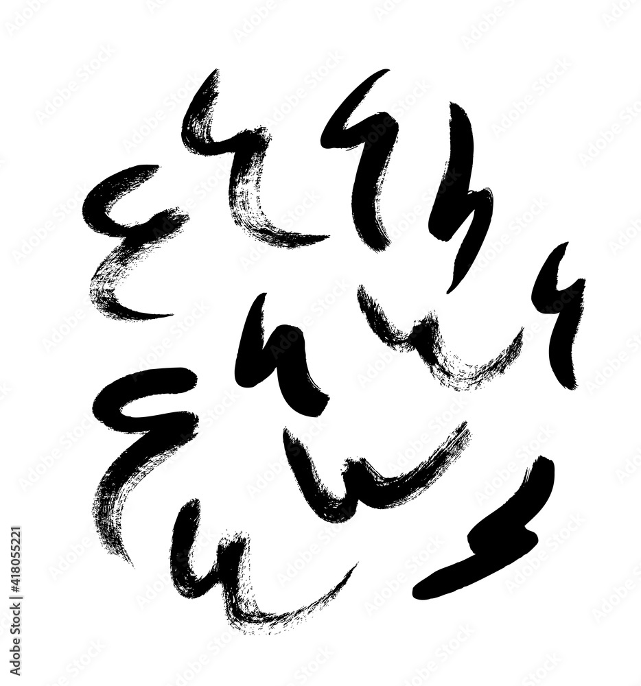 Poster paint drawing seamless pattern black and white smear. hand drawn abstract illustration grunge elemen