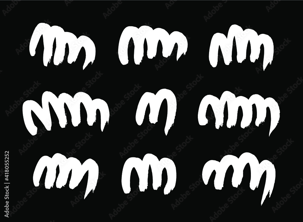 Poster paint drawing seamless pattern black and white smear. hand drawn abstract illustration grunge elemen