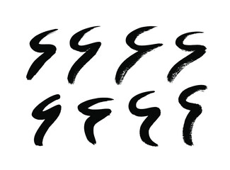 Paint drawing seamless pattern black and white smear. Hand drawn abstract illustration grunge elements. Vector abstract objects for design 