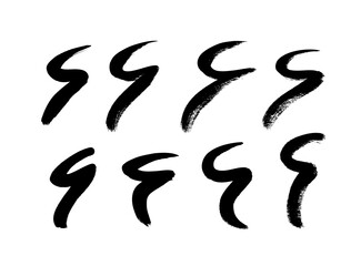 Paint drawing seamless pattern black and white smear. Hand drawn abstract illustration grunge elements. Vector abstract objects for design 