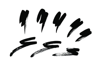 Paint drawing seamless pattern black and white smear. Hand drawn abstract illustration grunge elements. Vector abstract objects for design 