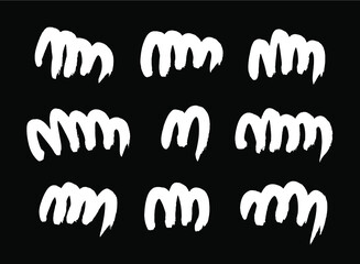 Obraz premium Paint drawing seamless pattern black and white smear. Hand drawn abstract illustration grunge elements. Vector abstract objects for design 