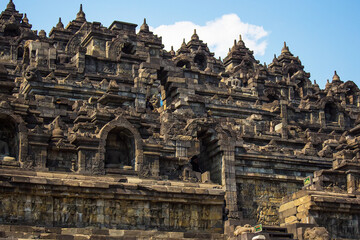 Ancient Heritage Buddhist temple Borobudur complex in Yogyakarta in Java island, Indonesia