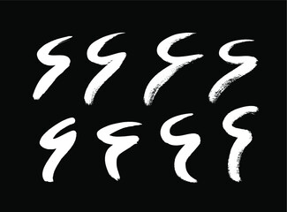 Paint drawing seamless pattern black and white smear. Hand drawn abstract illustration grunge elements. Vector abstract objects for design 