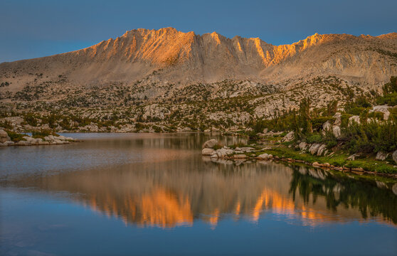 Mount Stanford reflection in Pioneer Basin Lakes, Inyo National Forest, California, USA