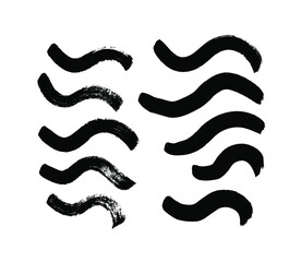 Paint drawing seamless pattern black and white smear. Hand drawn abstract illustration grunge elements. Vector abstract objects for design 