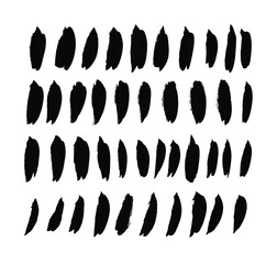 Paint drawing seamless pattern black and white smear. Hand drawn abstract illustration grunge elements. Vector abstract objects for design 