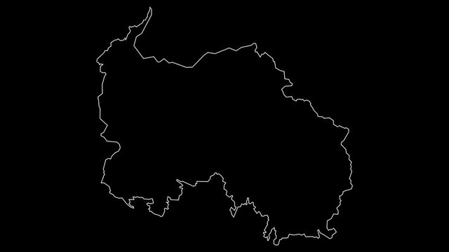 Jugo Osetija Georgia region map outline animation