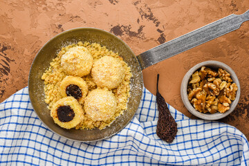 Dumplings with dried pears and nuts