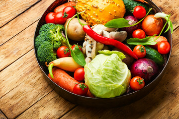 Raw organic vegetables