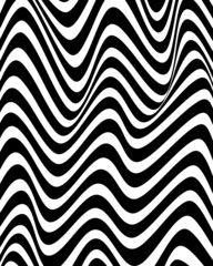 Seamless pattern with wavy lines Stylish texture Black and white background