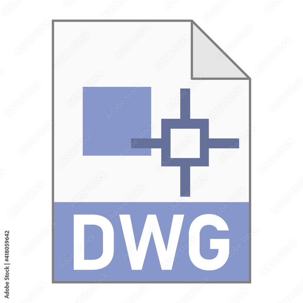 Poster modern flat design of dwg file icon for web