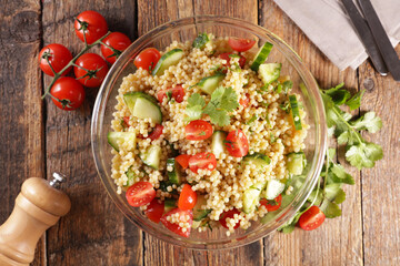 pasta salad with tomato and cucumber