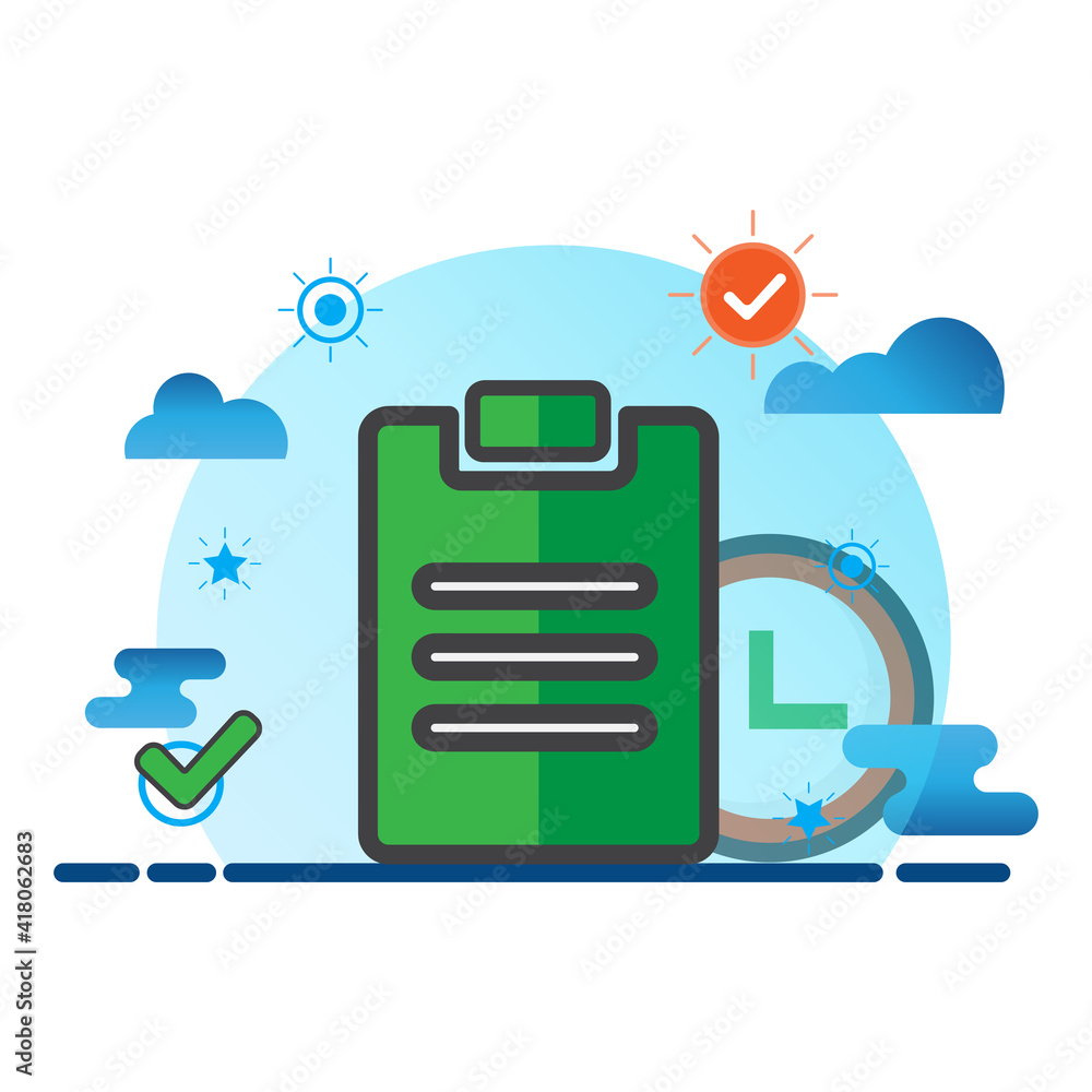 Poster task illustration. flat vector icon. can use for, icon design element,ui, web, mobile app.
