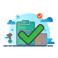 checkmark illustration. Flat vector icon. can use for, icon design element,ui, web, mobile app.