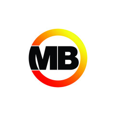 Letter MB circle logo design vector