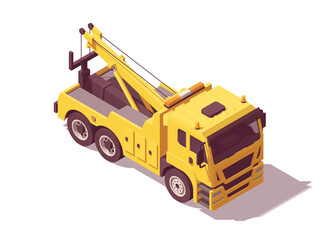 Isometric tow truck. Vector illustration