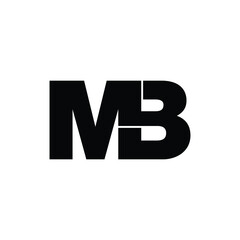 Letter MB simple logo design vector